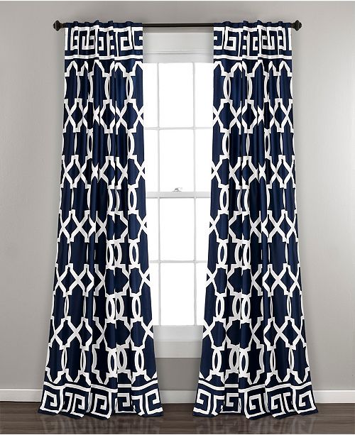 Lush Decor Greek Key Border Room Darkening 84 X52 Window Panel