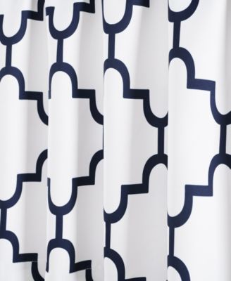 Lush Decor Bellagio Valance Curtain 52"W x 18"W +2" Navy - Kitchen Valances For Windows - Trellis Curtain Valance