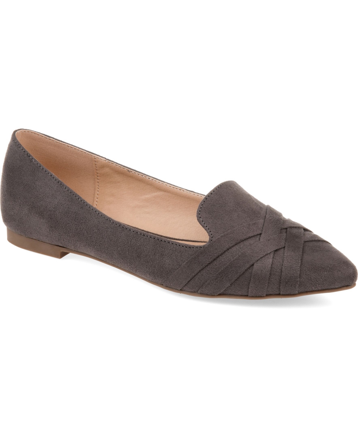 Shop Journee Collection Women's Mindee Pointed Toe Flats In Gray