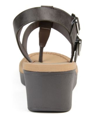 Women's Bianca Double Buckle Platform Wedge Sandals