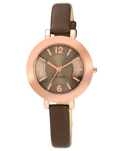 Nine West Women's Steel Gray Polyurethane Strap Watch 35mm NW-1319RGGY