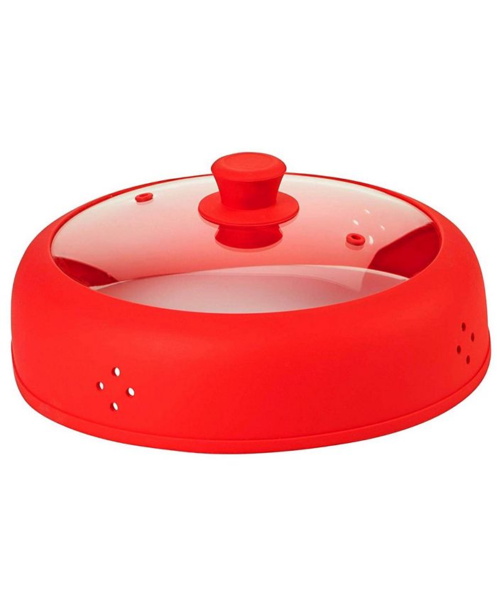 Bezrat Classic Touch Silicone and Glass Microwave Plate Cover Macy's