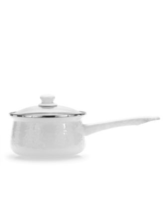 Solid White Enamelware Collection 5 Cup Sauce Pan