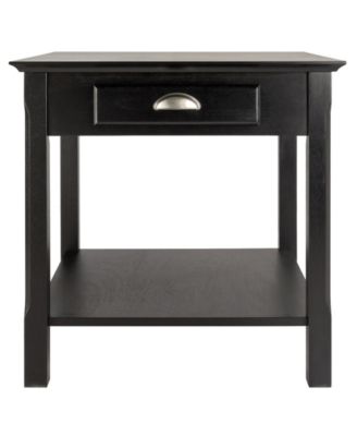 Timber End Table with One Drawer and Shelf