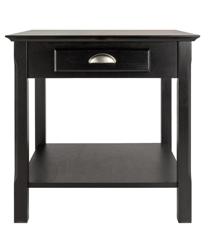 Winsome Timber End Table with One Drawer and Shelf Macy's