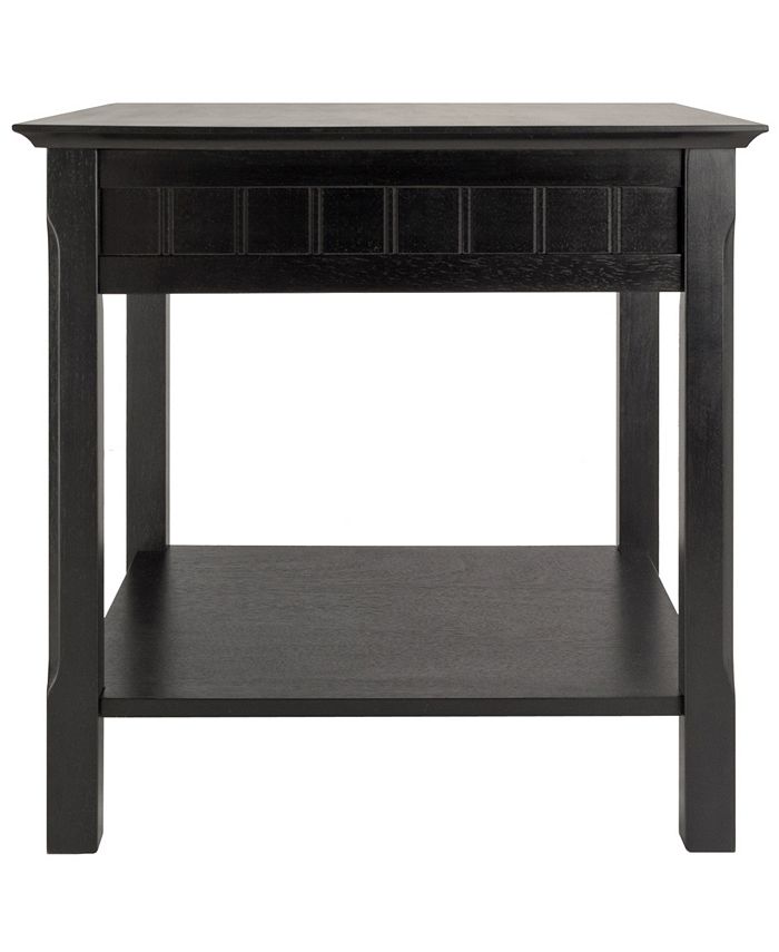 Winsome Timber End Table with One Drawer and Shelf Macy's