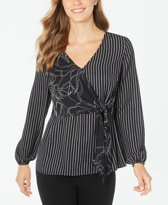 Alfani Printed Side-Tie Top, Created For Macy's & Reviews - Tops ...