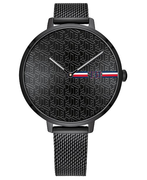 Tommy Hilfiger Women S Black Stainless Steel Bracelet Watch 38mm Created For Macy S Reviews Watches Jewelry Watches Macy S