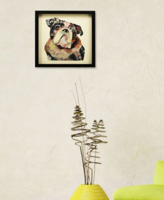 'English Bulldog' Dimensional Collage Wall Art - 17'' x 17''