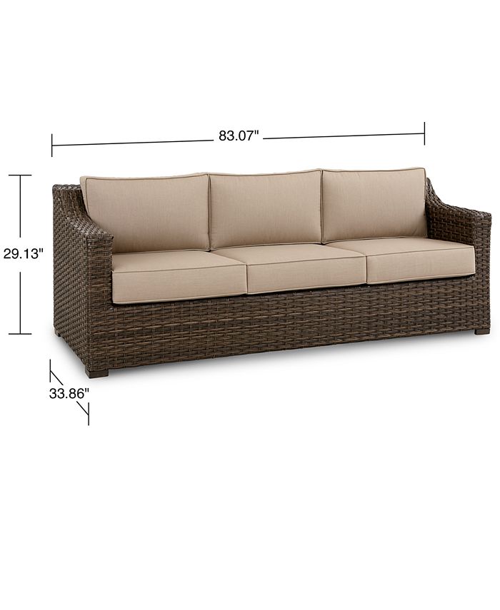 Furniture Camden Wicker Outdoor Sofa, Created for Macy's Macy's