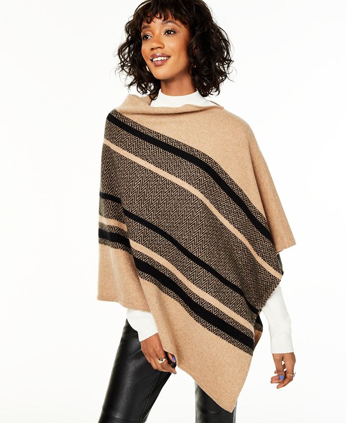 Charter Club Cashmere Chevron Striped Poncho, Created for Macy's ...