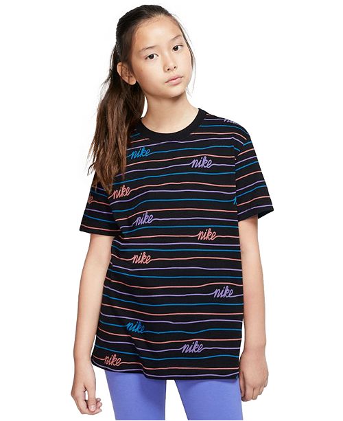 Nike Big Girls Printed Cotton T Shirt Reviews Shirts Tees