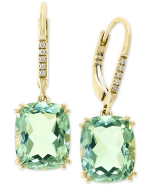 image of Effy Green Quartz (8-1/3 ct. t.w.) & Diamond Accent Drop Earrings in 14k Gold