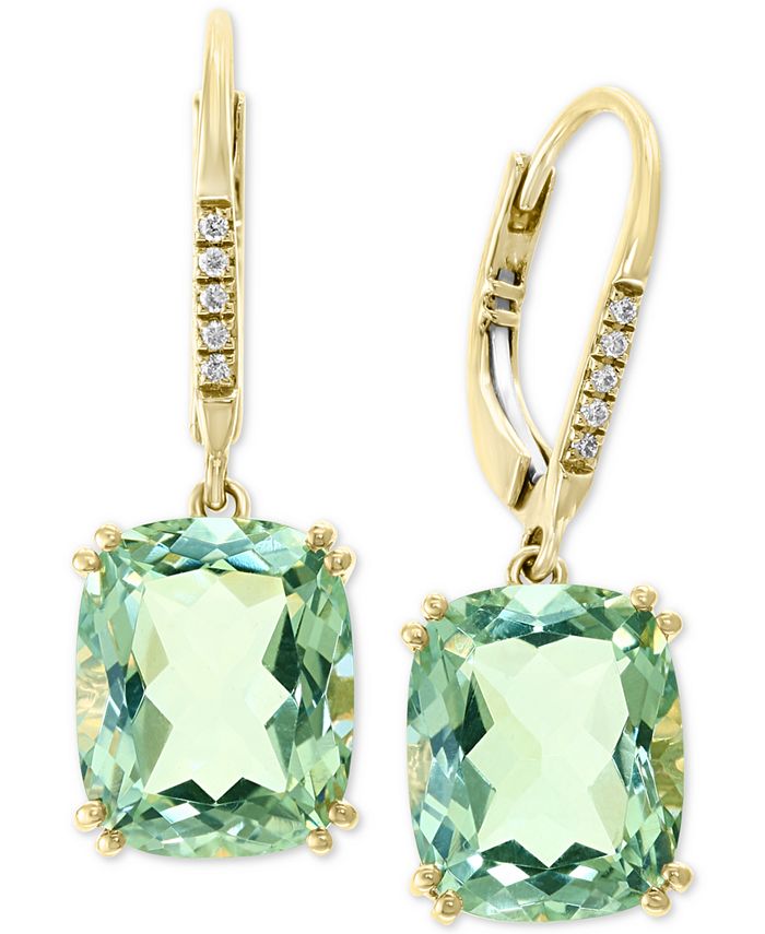 EFFY Collection - Green Quartz (8-1/3 ct. t.w.) & Diamond Accent Drop Earrings in 14k Gold