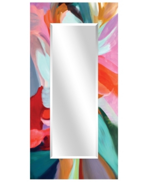 Empire Art Direct Rectangular Beveled Mirror On Free Floating Reverse Printed Tempered Art Glass In Multi