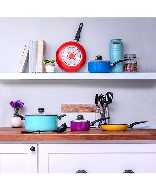 Bella 12Pc. Multi Colored Cookware Set & Reviews Cookware Sets Macy's