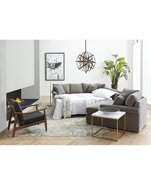 Furniture Wedport 3 Pc Fabric Sofa Return Sectional Sofa With