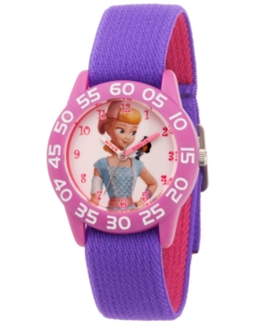 EwatchFactory Girl's Disney Toy Story 4 Bo Peep Purple Plastic Time Teacher Strap Watch 32mm
