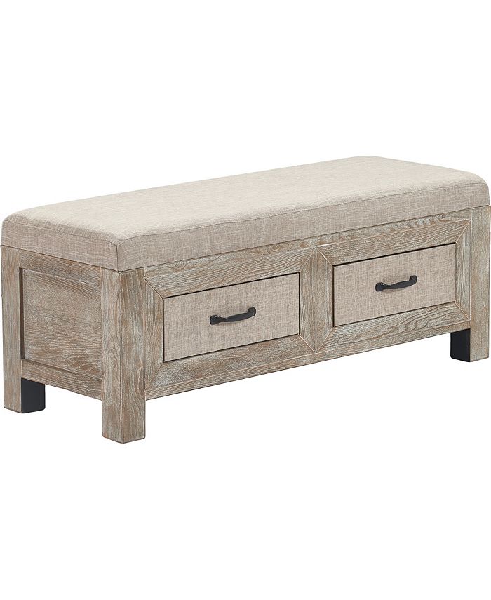 Truly Home Cottage Upholstered Storage Bench Macy's