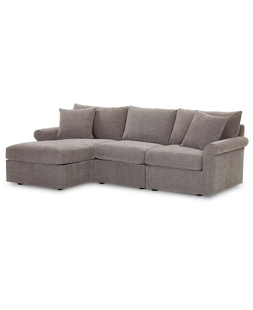 Furniture Wedport 3 Pc Fabric Modular Sectional Sofa With Chaise