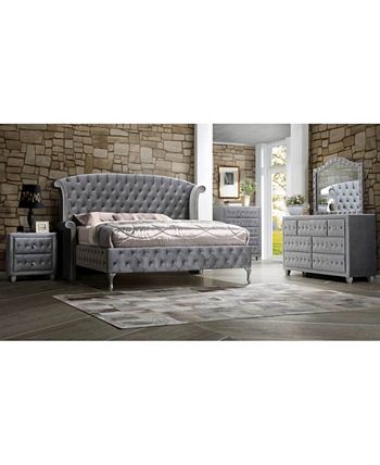 Macy's - Deanna 5-drawer Chest Grey and Metallic