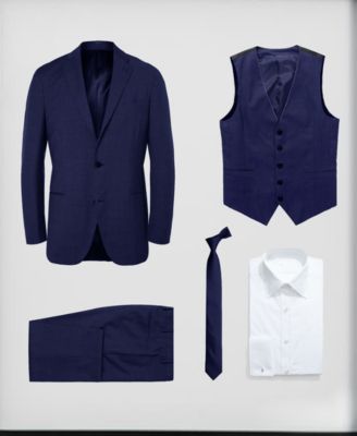 Big Boy's 5-Piece Shirt, Tie, Jacket, Vest and Pants Solid Suit Set