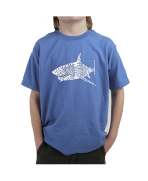 La Pop Art Big Boy's Word Art T-Shirt - Species of Shark