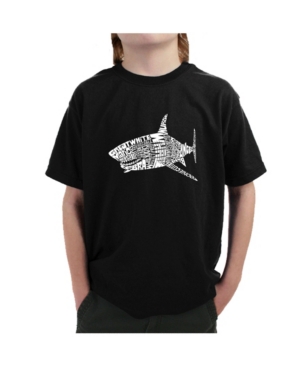 La Pop Art Big Boy's Word Art T-Shirt - Species of Shark