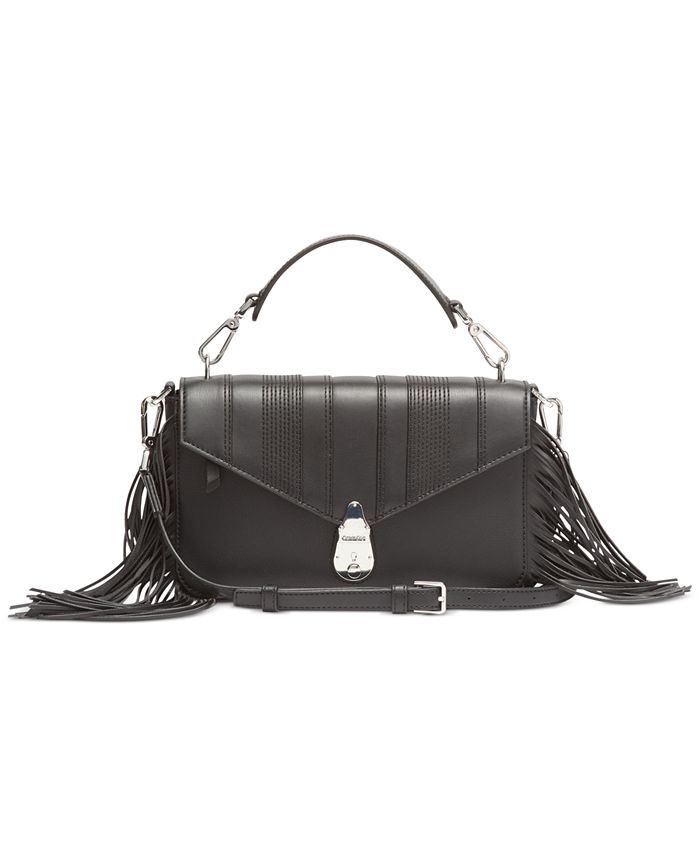 Uitstekend grip Smeltend Calvin Klein Fringe Lock Leather Shoulder Bag & Reviews - Handbags &  Accessories - Macy's