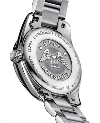 Longines - Women's Swiss Conquest Classic Diamond (5/8 ct. t.w.) Stainless Steel Bracelet Watch 29mm