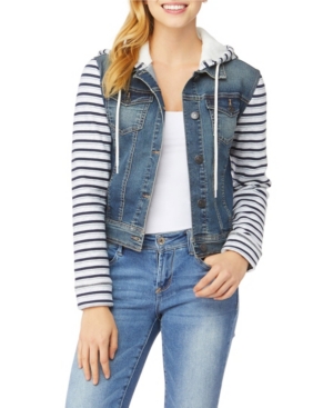 image of WallFlower Big Girls Denim Two-fer Jacket