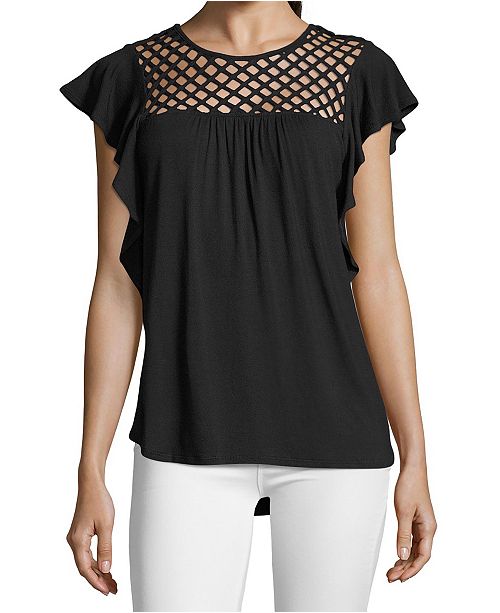 John Paul Richard Flutter Sleeve Top Reviews Tops Macy S