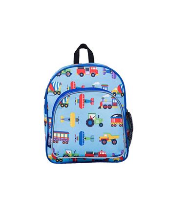Wildkin Kids 12 Inch Backpack for Toddler Boys and Girls, Insulated Front  Pocket (Trains, Planes & Trucks Blue)