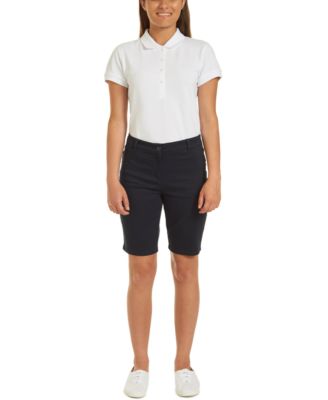 Juniors Uniform Khaki Sateen Bermuda with Adjustable Waistband