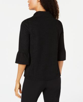 JM Collection Petite Textured Three-Button Jacket, Created for Macy's