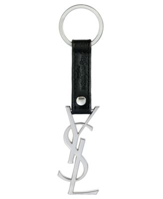 Monogramme leather key ring Saint Laurent Black in Leather - 34890532