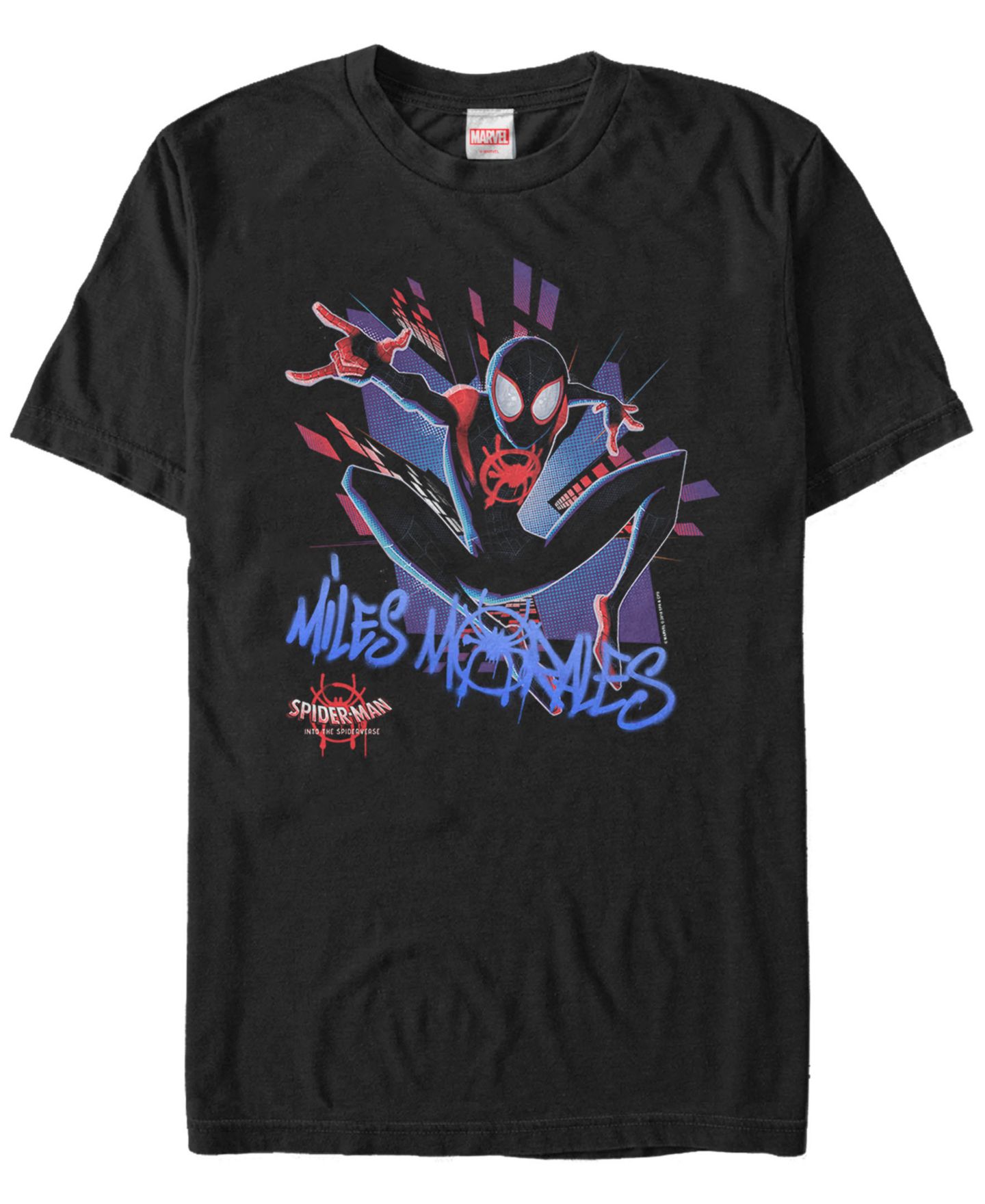Мужская футболка Fifth Sun Marvel Spider-Man Into The Spiderverse Miles Morales Short Sleeve, цвет: Чёрный — фото 1