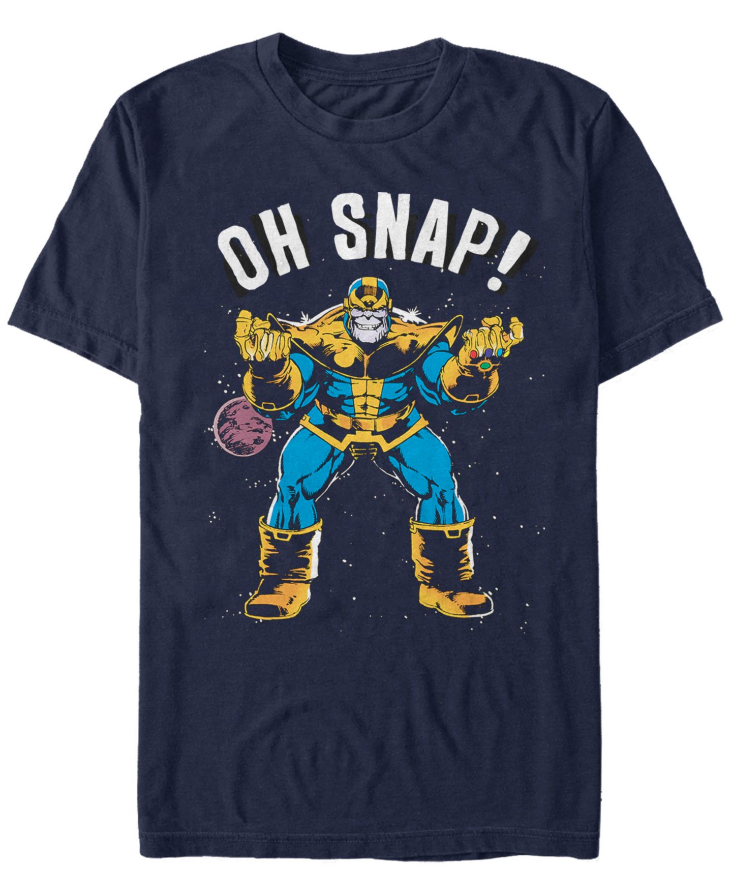 Мужская футболка Fifth Sun Marvel Comic Collection Thanos Oh Snap Short Sleeve, цвет: Тёмно-синий — фото 1