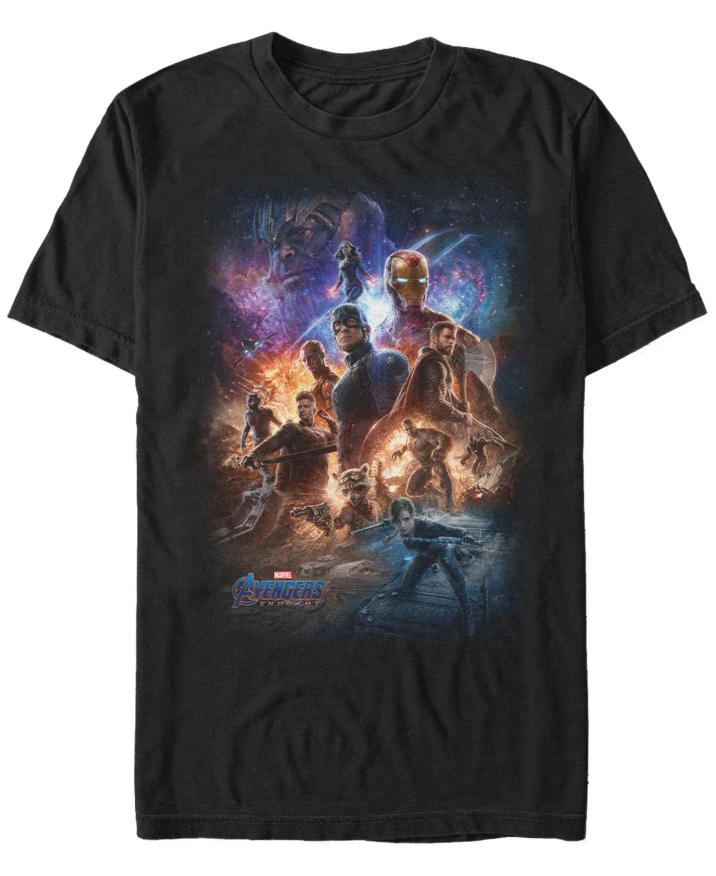 Мужская футболка Fifth Sun Marvel Avengers Endgame Galaxy Group Shot Poster Short Sleeve, цвет: Чёрный — фото 1