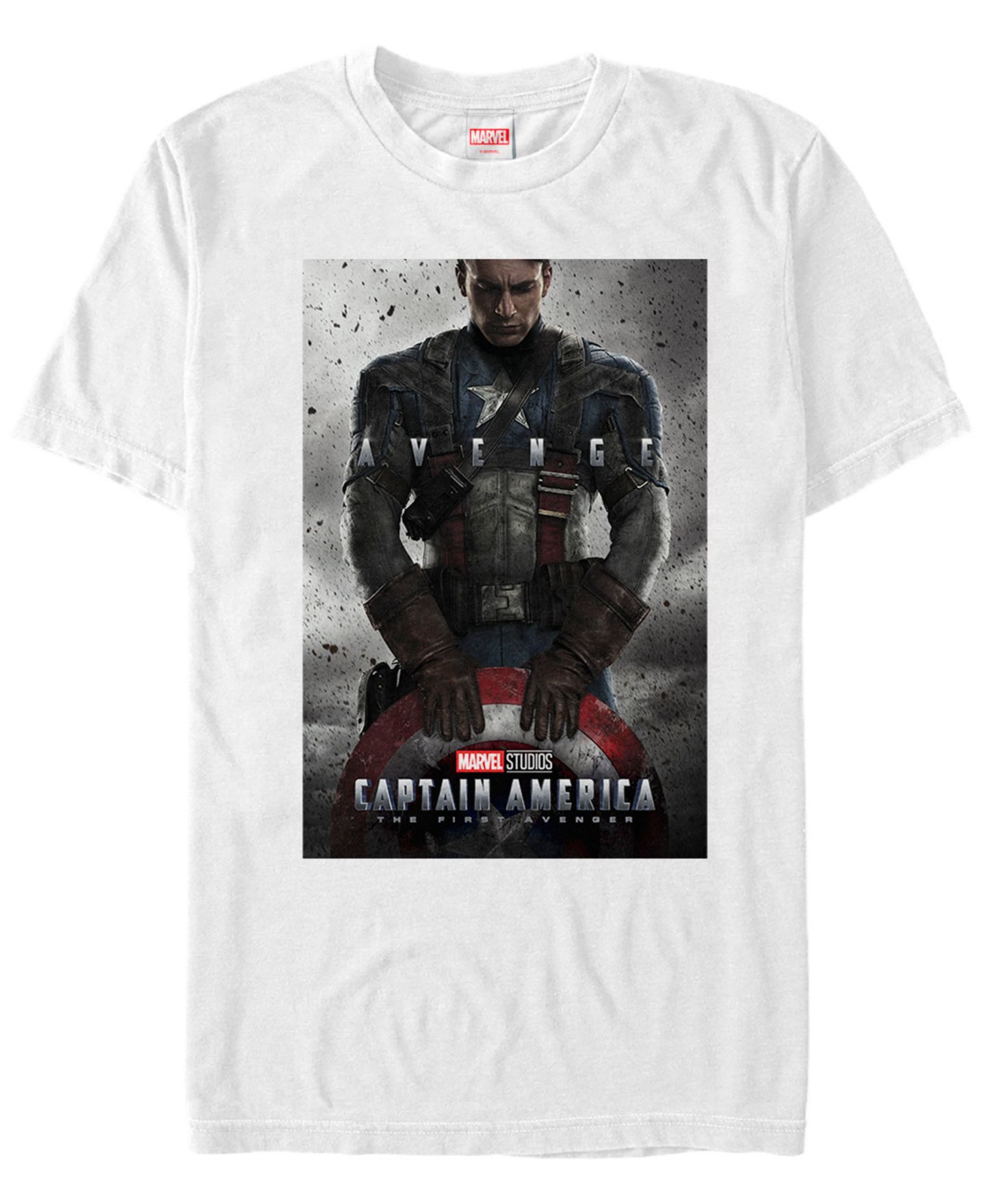 Мужская футболка Fifth Sun Marvel Captain America The First Avenger Short Sleeve, цвет: Белый — фото 1
