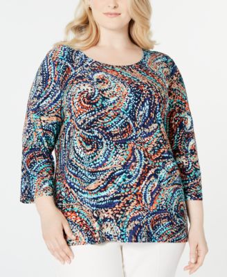 macys jm plus size tops