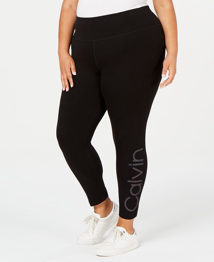 Calvin Klein Plus Size Logo Capri Leggings - Macy's