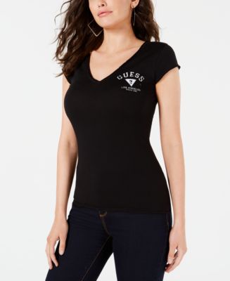 GUESS V-Neck Graphic T-Shirt - Macy's