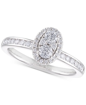 image of Diamond Cluster Engagement Ring (1/2 ct. t.w.) in 14k White Gold