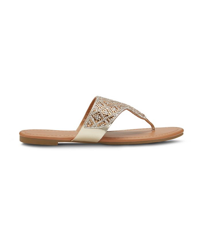 Olivia Miller Caviar and Coffee Embellished Sandals - Macy's