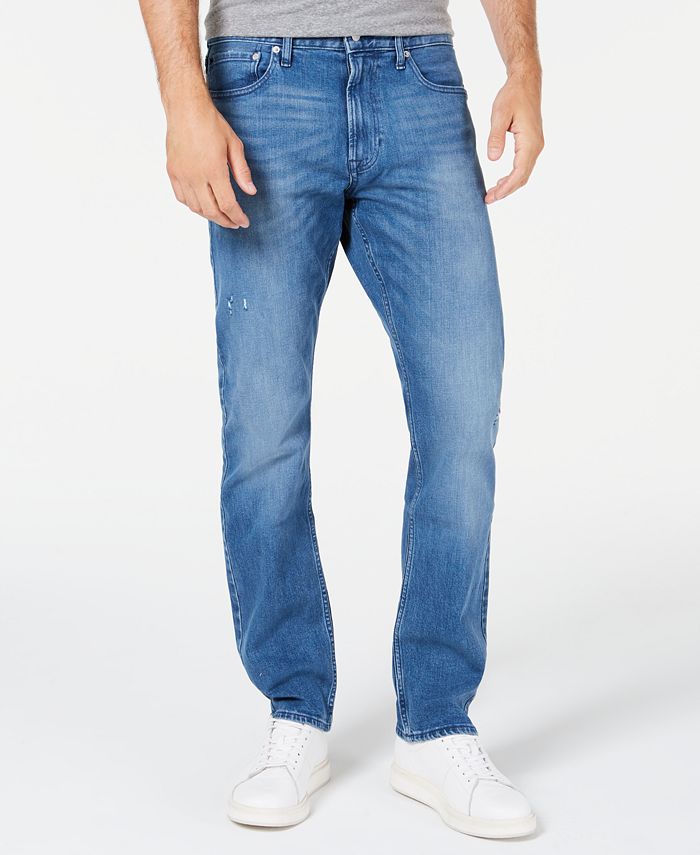 Calvin Klein Jeans Men's Straight-Fit Stretch Jeans & Reviews - Jeans ...