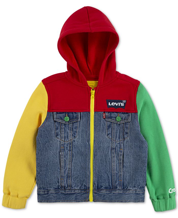 Levi's Toddler Boys Collection Colorblocked Hooded Trucker Jacket - Macy's