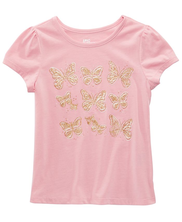 Epic Threads Little Girls Glitter Butterflies T-Shirt, Created for Macy ...