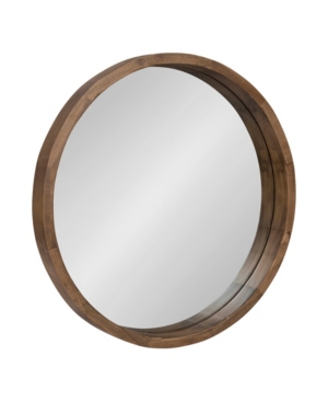 Shop Kate And Laurel Hutton Round Wood Wall Mirror In Brown
