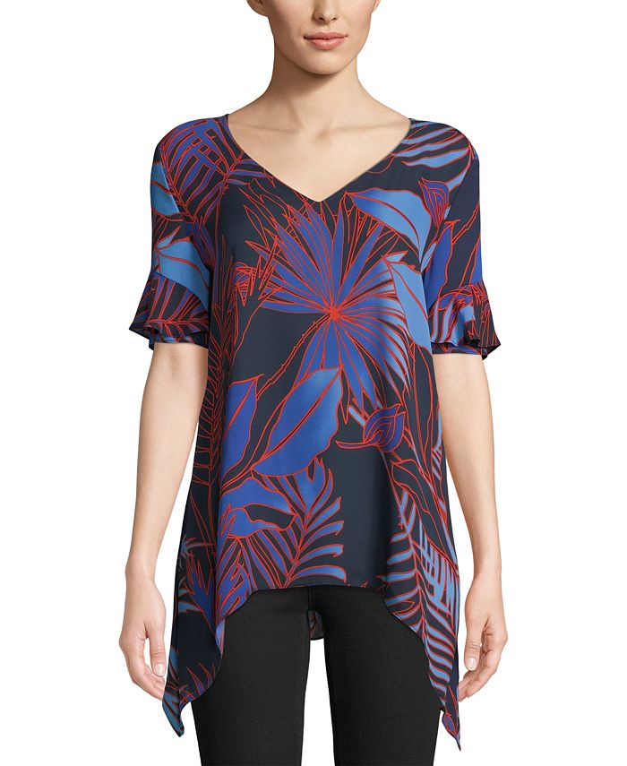 ECI ElbowSleeve Printed Top Macy's
